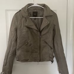 Womens/juniors Taupe Biker Jacket