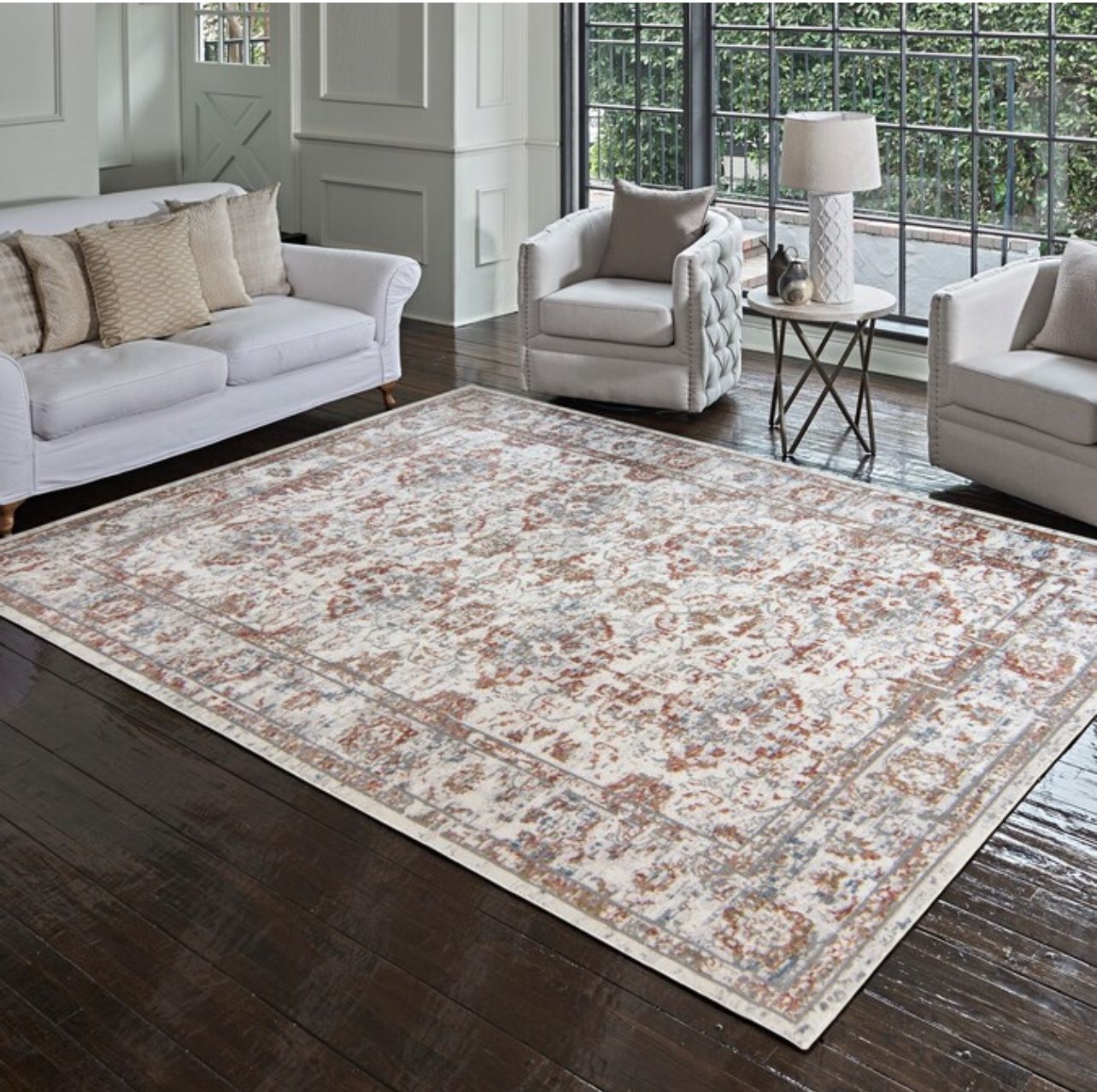 Gertmenian & Sons Brio Forsy Ivory Rust 7’10” X 10 ft. Abstract Indoor Area Rug