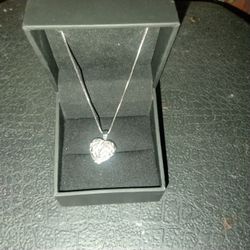 Silver Heart Pendant With Wings