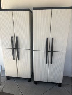 Set of 2 Plastic Storage Cabinets