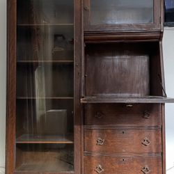 Antique Early American Oak No. 180 Side by Side Secretary