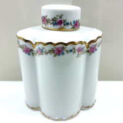 Haviland & Co Limoges Fluted Porcelain Jar