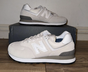 New Balance Women's Cream and Grey Trainers