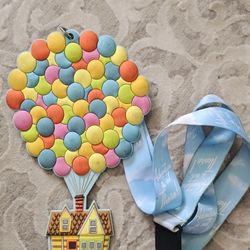 Disney Parks PIXAR UP BALLOON HOUSE JUMBO ID Holder Lanyard