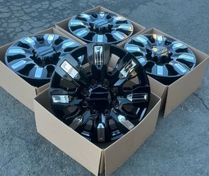 “20 GMC Sierra 2(contact info removed) Denali Gloss Black Rims/Wheels (Exchange available)