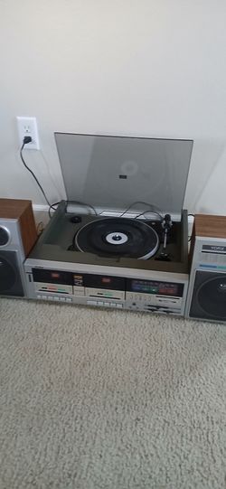 York Home Stereo Sound System Audio Record Player Radio 1980's 