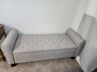 Grey Storage Bench ottoman (52"Lx20"H x20"W )