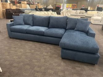 Gorgeous navy blue comfy sectional couch
