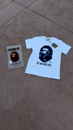 WHITE AND BLUE BAPE HEAD SHIRT