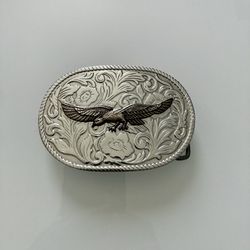 Belt Buckle: Vintage Eagle with Floral Engraving [Hong Kong]