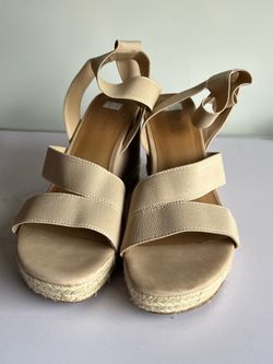 Nude Espadrille Wedge Sandals