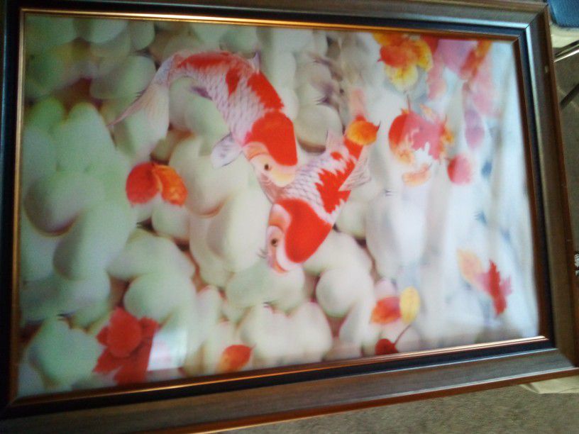 3D picture of koi fish painting