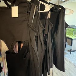 Abstract Cutout Long Sleeve Mini Dress - Black