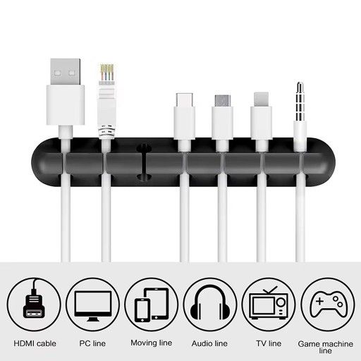 Silicone USB Cable Organizer Cable Winder Tidy Management Clips Cable Holder