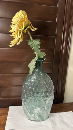 Large Bubble Textured Glass Vase