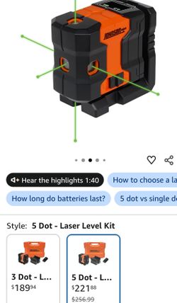 Johnson 5 Dot Green Laser Level Kit