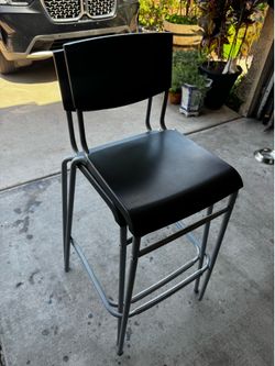 Black barstools, two