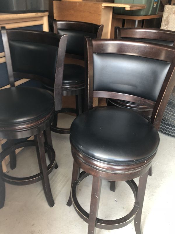 4 Black Leather Bar Stools 375 All Obo Furniture In Fresno Ca 4 Black Leather Bar Stools 375 All Obo Furniture In Fresno Ca Offerup