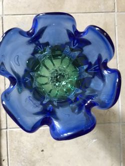 Royal Gallery Crystal Vase blue/green
