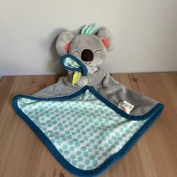 B. Baby Lovey Cuddly Plush Koala Bear Security Blanket Gray Teal 