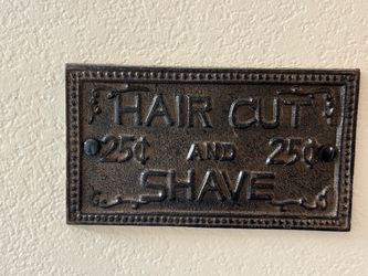 Vintage Cast Iron Barber Sign