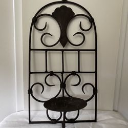 Bronze Candle Holder Wall Hanging Metal 