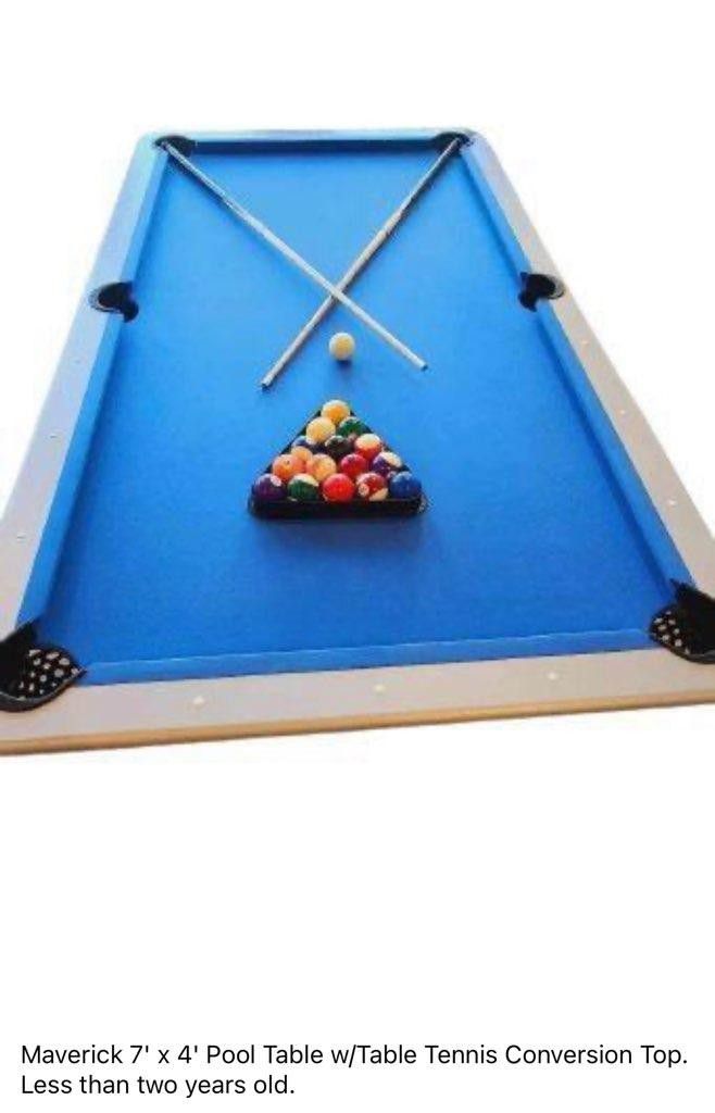 7' combination pool table and ping-pong table
