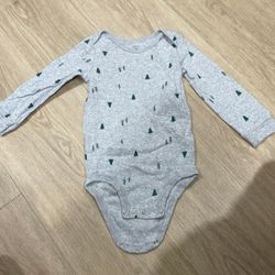 Carter’s Baby Boys Cute Moose Print 100% Cotton Long Sleeve Bodysuit Gray 24 M