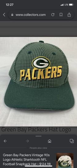Vintage Green Bay Packers Hat Logo Athletic 90s NFL Splash Sharktooth Script.