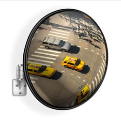 Convex Traffic Mirror - 32'' Outdoor and Indoor Driveway & Security Parabolic Safety Mirror, Acrylic Convex Mirrors for Garage, Retail Stores, Warehou