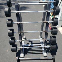 Fixed Barbell Gym Weights Straight Bar Weight Set