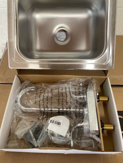Elkay 15 in. Drop-in Single Bowl 20-Gauge Durable Satin Stainless Steel Kitchen Sink Kit w/ Faucet