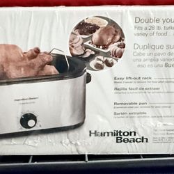 Hamilton Beach 22 Quart Electric Roaster Oven with Removable Pan, Stainless Steel