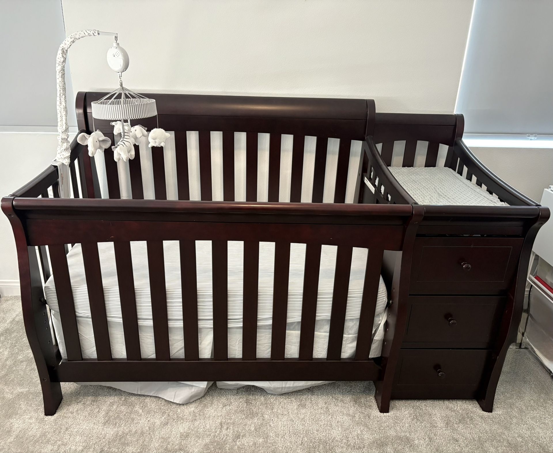 5-in-1 Convertible Crib And Changer