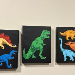 Dinasour Kids Canvas Wall Art 
