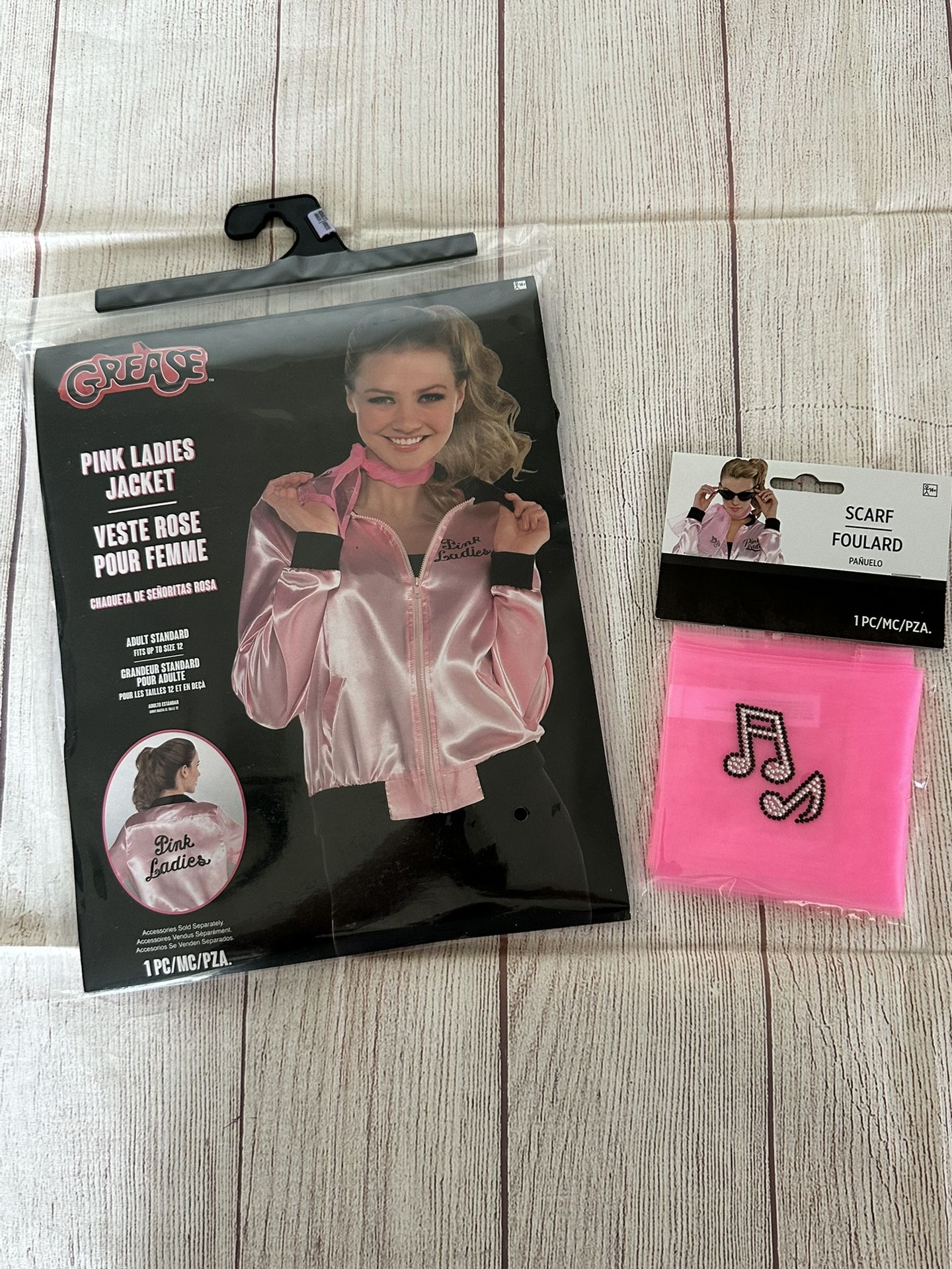 Grease Pink Ladies Jacket and Scarf Adult Costume one size