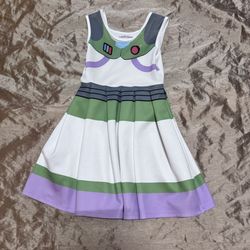 Disney Pixar Buzz Lightyear A-Line Dress Girl Size Medium 7/8 Sleeveless Dress g