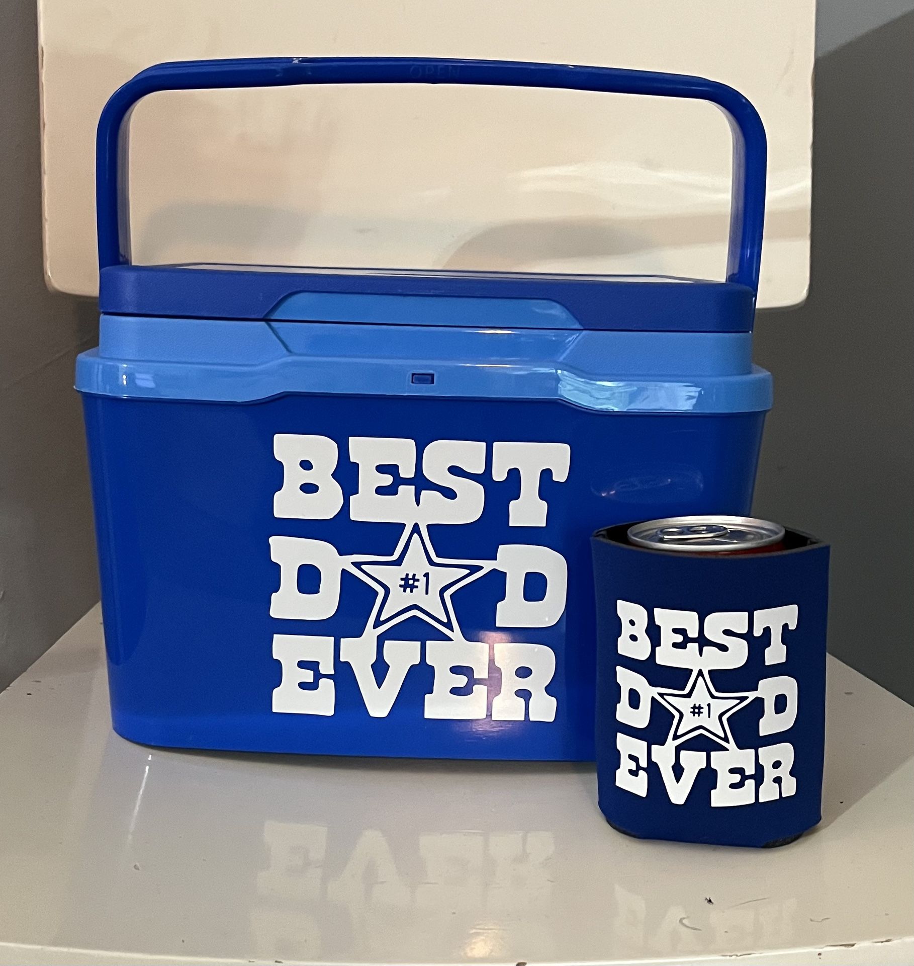 Best Dad Ever Set 😎lil Cooler And Coozie