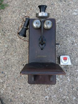 Antique wood telephone