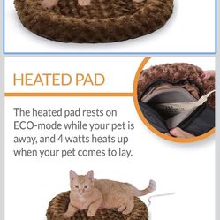 K&H Heated Cat Bed 18”