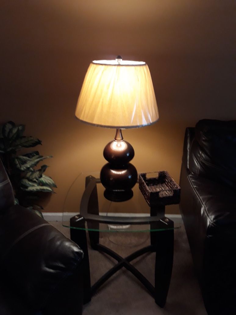 Two brown lamps