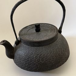 Black Antique Vintage Japanese Iron Tea Kettle 
