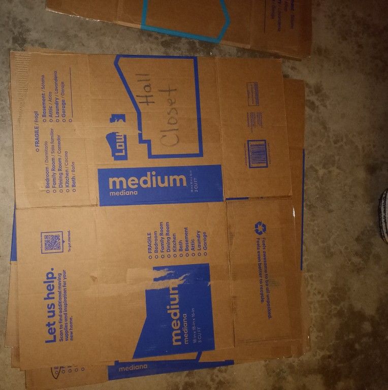 Used Moving Boxes and Bubble Wrap