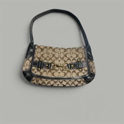 Coach Ergo Belted Horsebit Signature Canvas Shoulder Bag