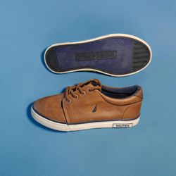 Nautica Boys Tan Casual Sneakers, Size 4
