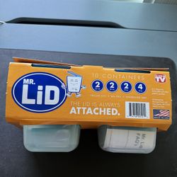 Very Sleek Mr. Lid 10 Bundle Pack Brand New Kitchen Tupperware Lid Always Attached. New In Box