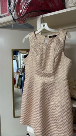 Ark & Co Women's Rose Gold Chevron Style Zip Up Dress
