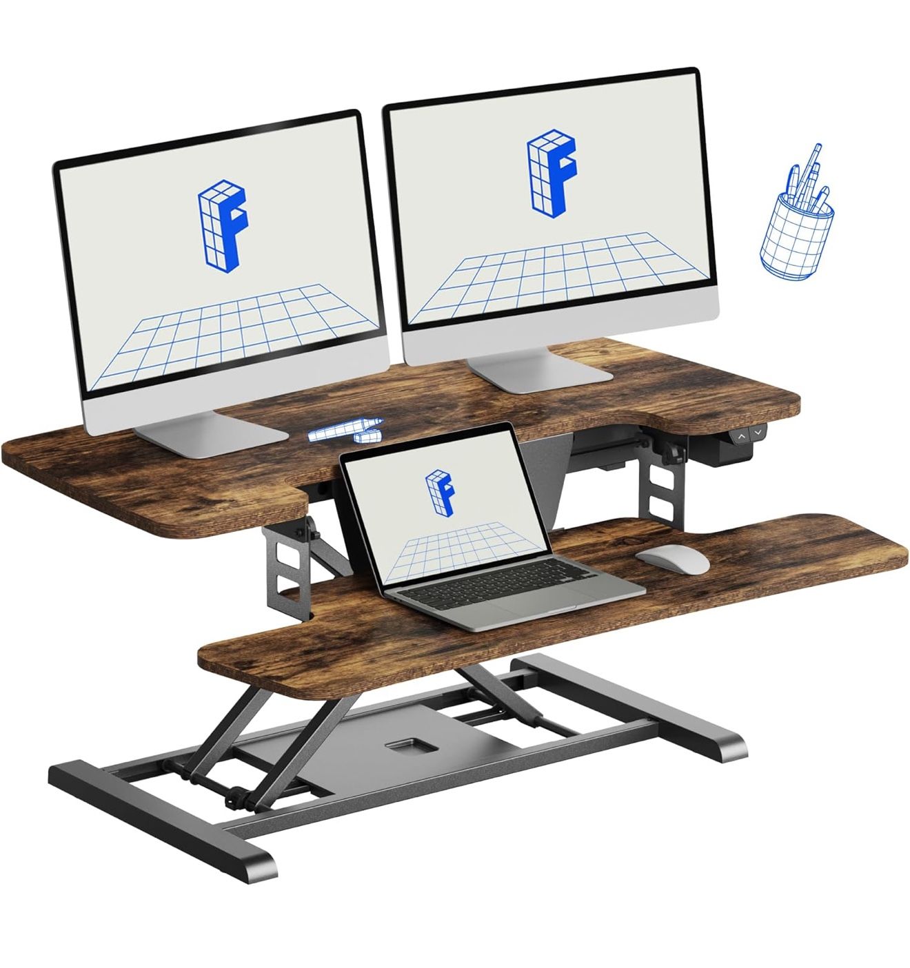 Wooden Standing Desk Converter (New)
