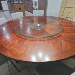 Dining table With glass lazy  susan 