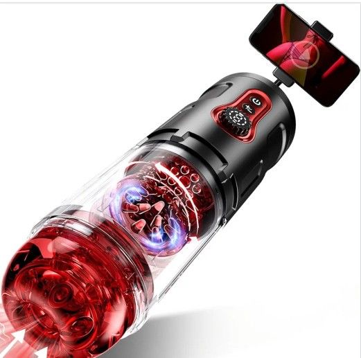 5-Thrust & 9-Rotation Male Masturbator with Phone Holder – Elevate Your Solo Play

